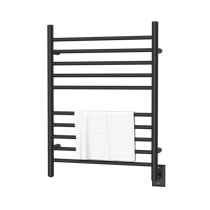 Black heated towel discount rail